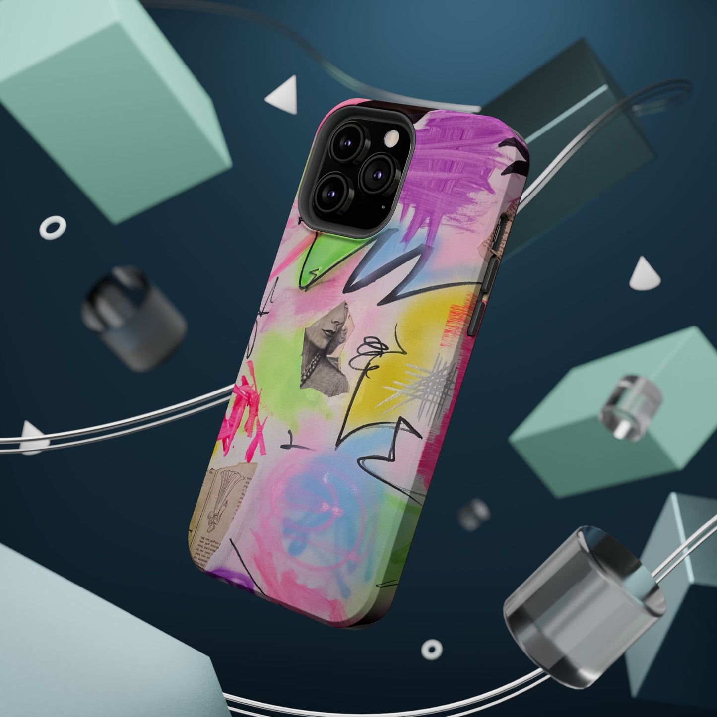 MagSafe "pastel static" airbrush iPhone case