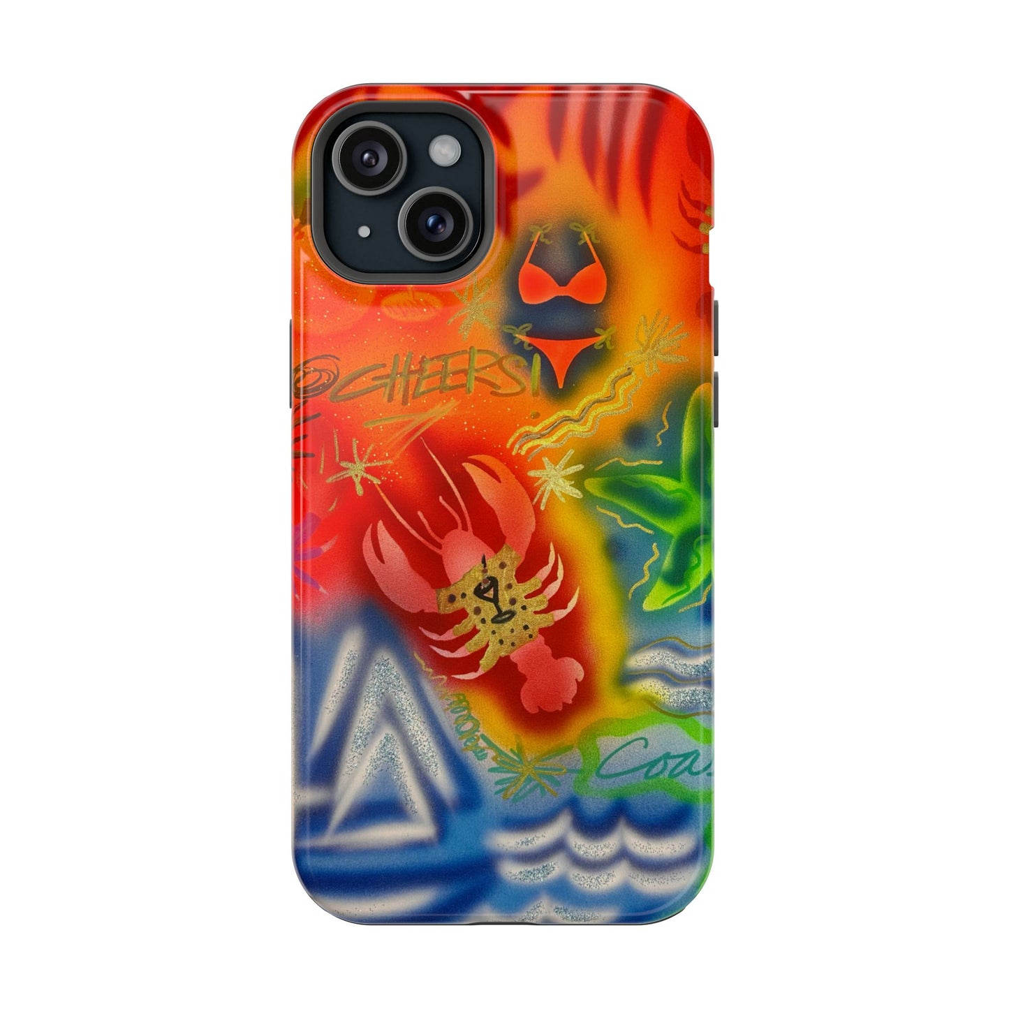 MagSafe "tipsy lobster" airbrush iPhone case