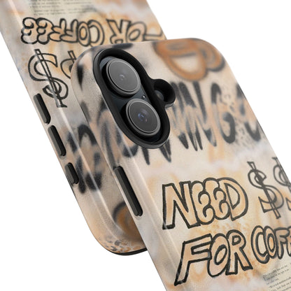"need $$ for coffee" airbrush iPhone case