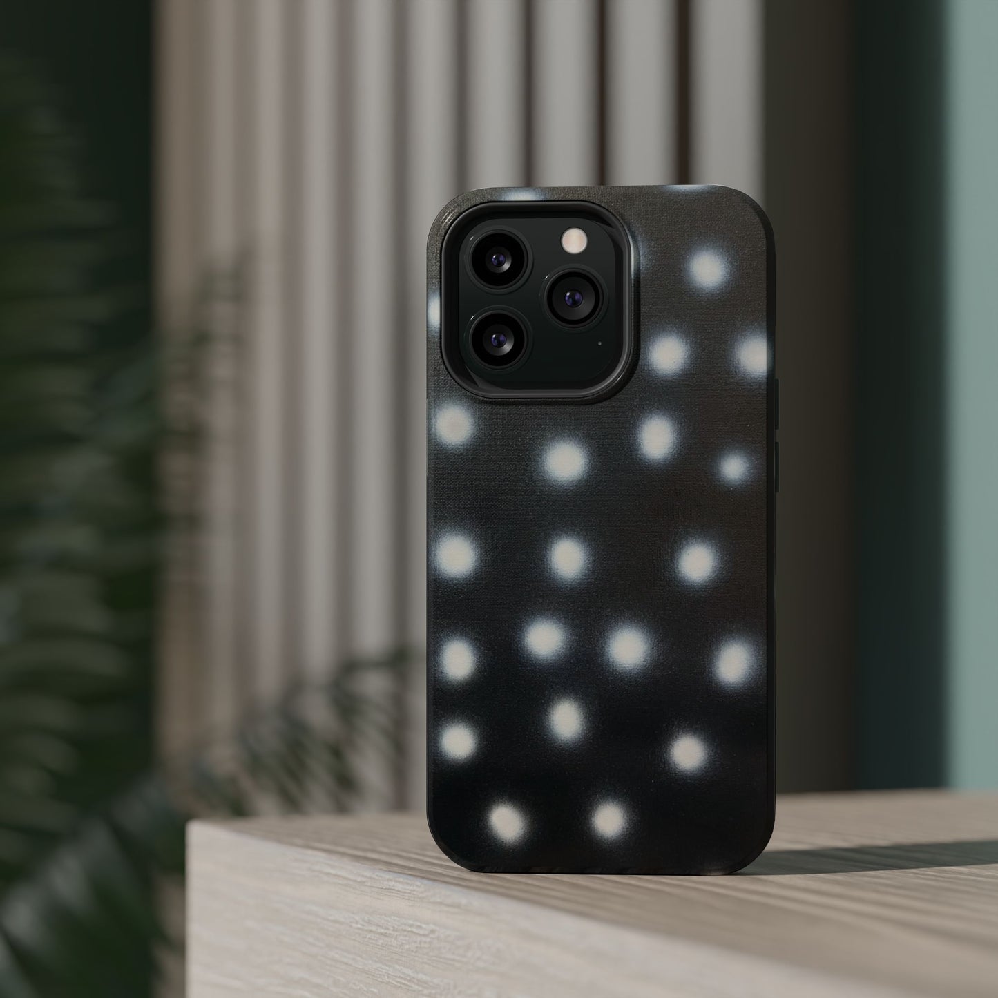 MagSafe "coconut noir polka dot" airbrush iPhone case