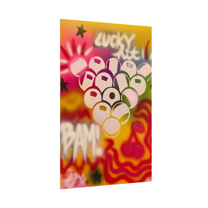 "bright billiards" airbrush rolled print