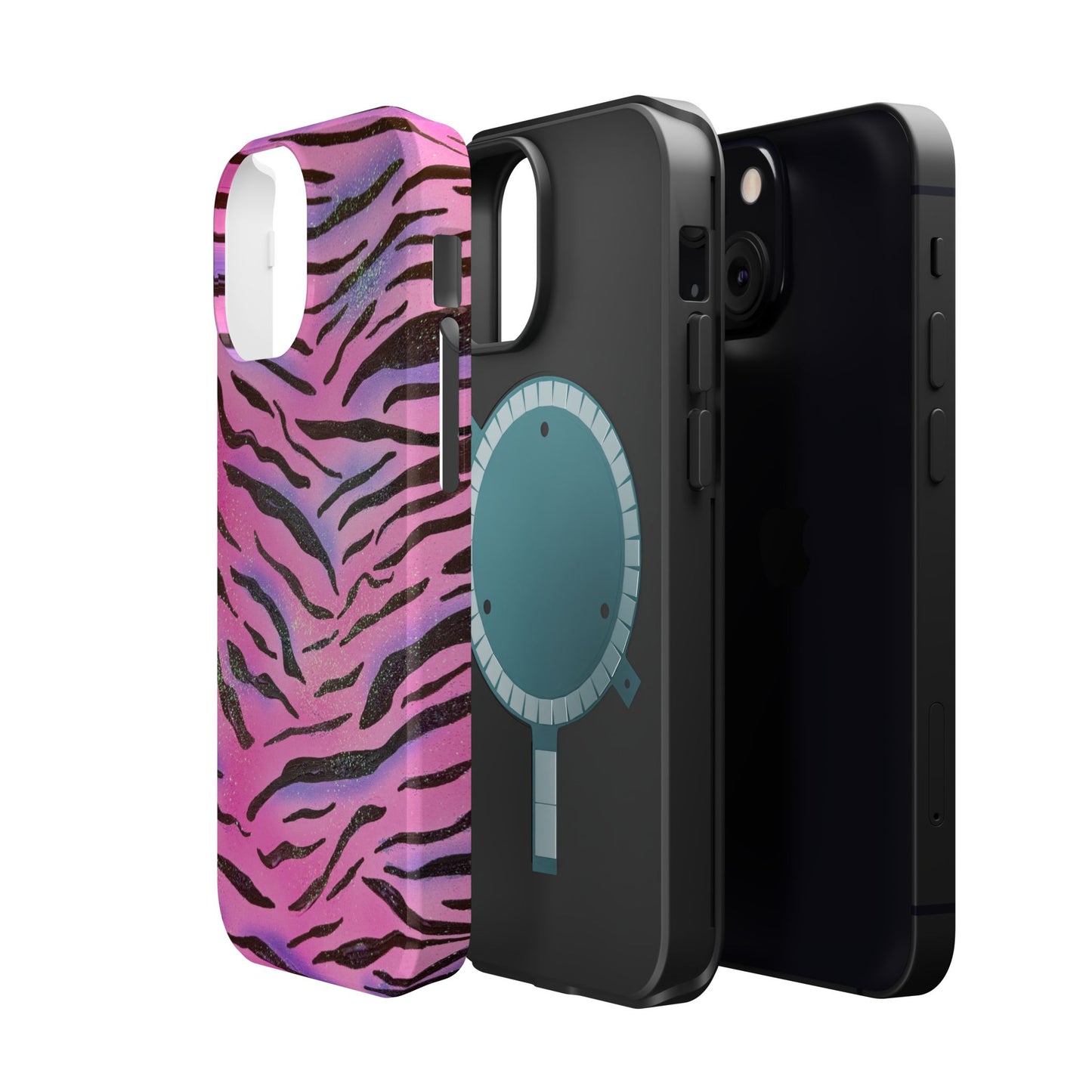 MagSafe "glitter zebra" airbrush iPhone case