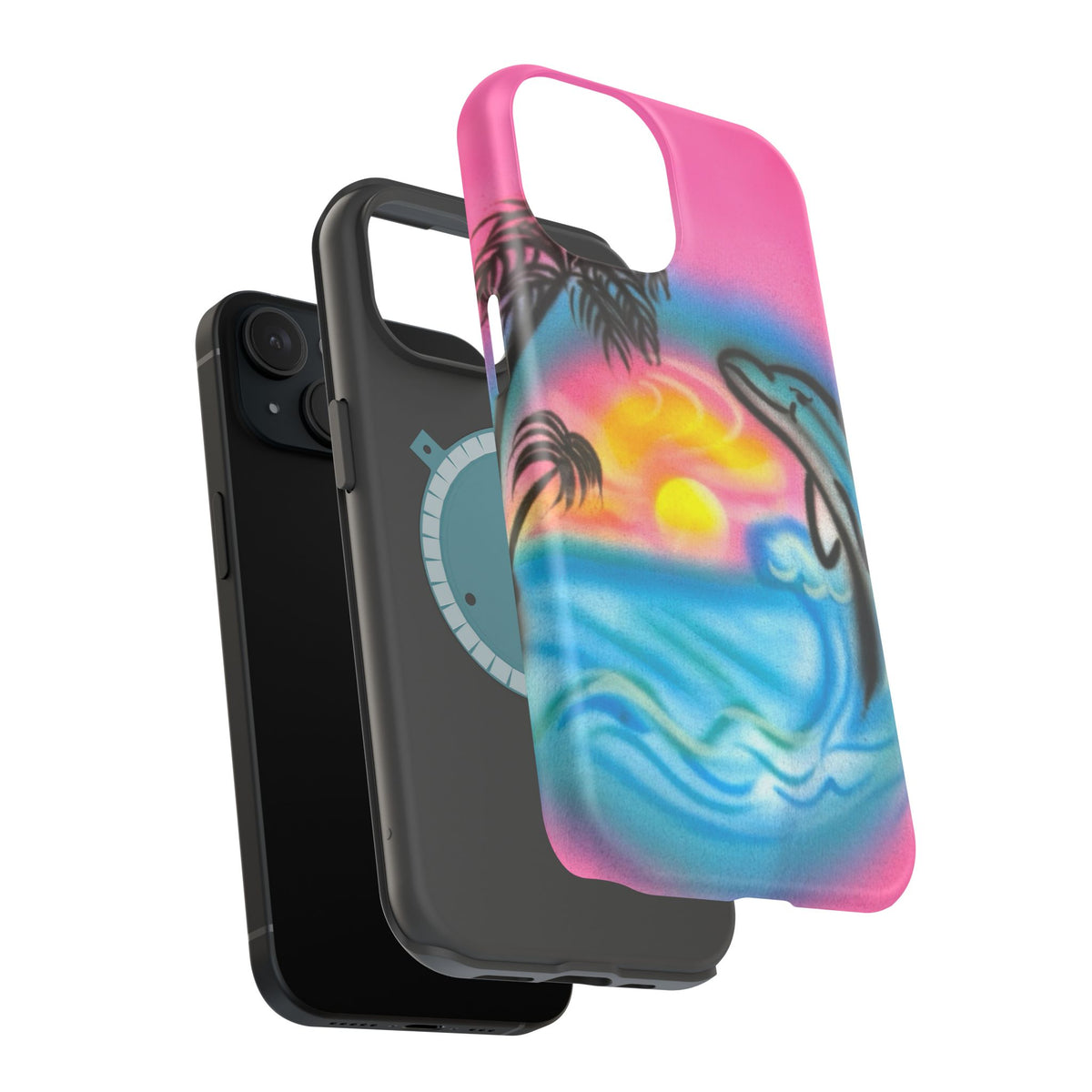 MagSafe "Delfinliebe" Airbrush iPhone-Hülle
