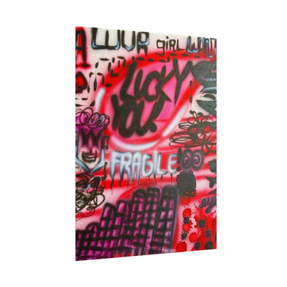 "lucky you!" airbrush rolled print
