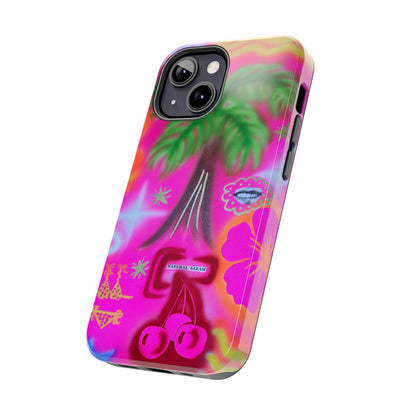 "neon pink palms" airbrush iPhone case