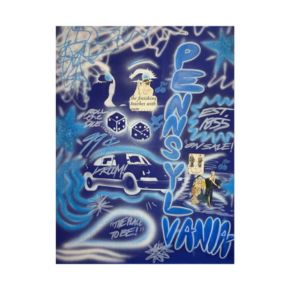"state college, pa" airbrush rolled print