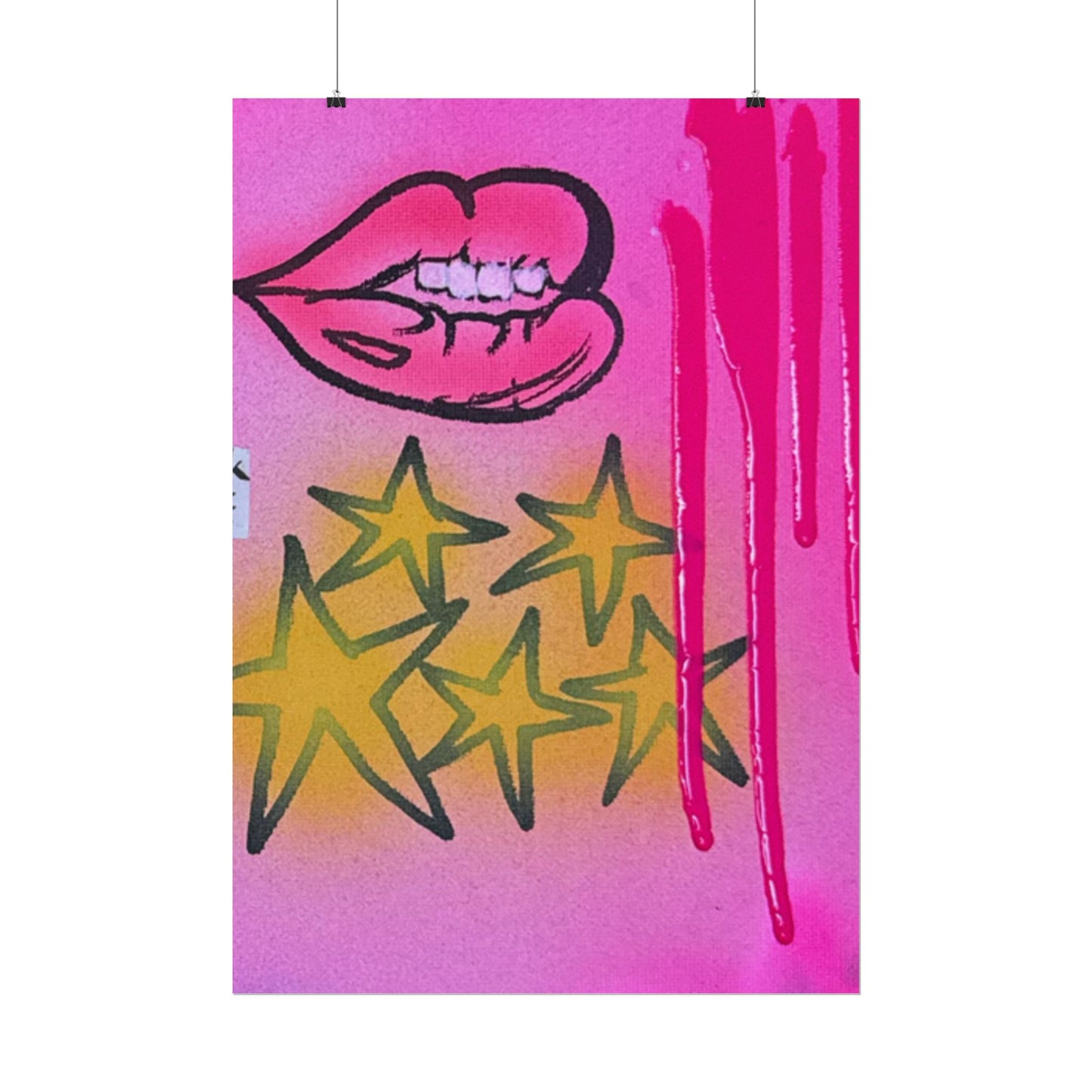 "star drip" airbrush rolled print