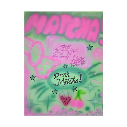 "matcha!" airbrush rolled print
