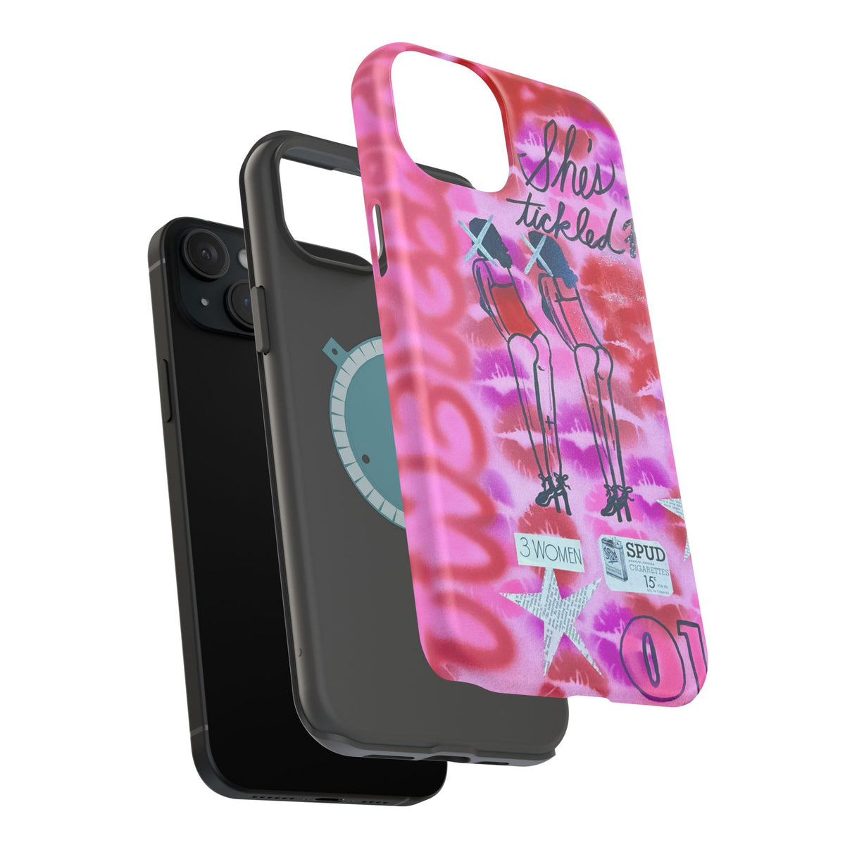 MagSafe "tickled pink" airbrush iPhone case