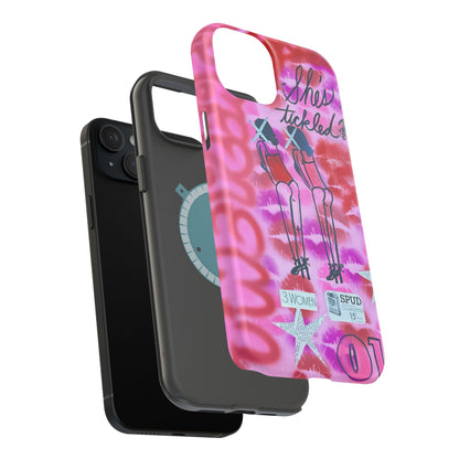 MagSafe "tickled pink" airbrush iPhone case