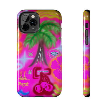"neon pink palms" airbrush iPhone case
