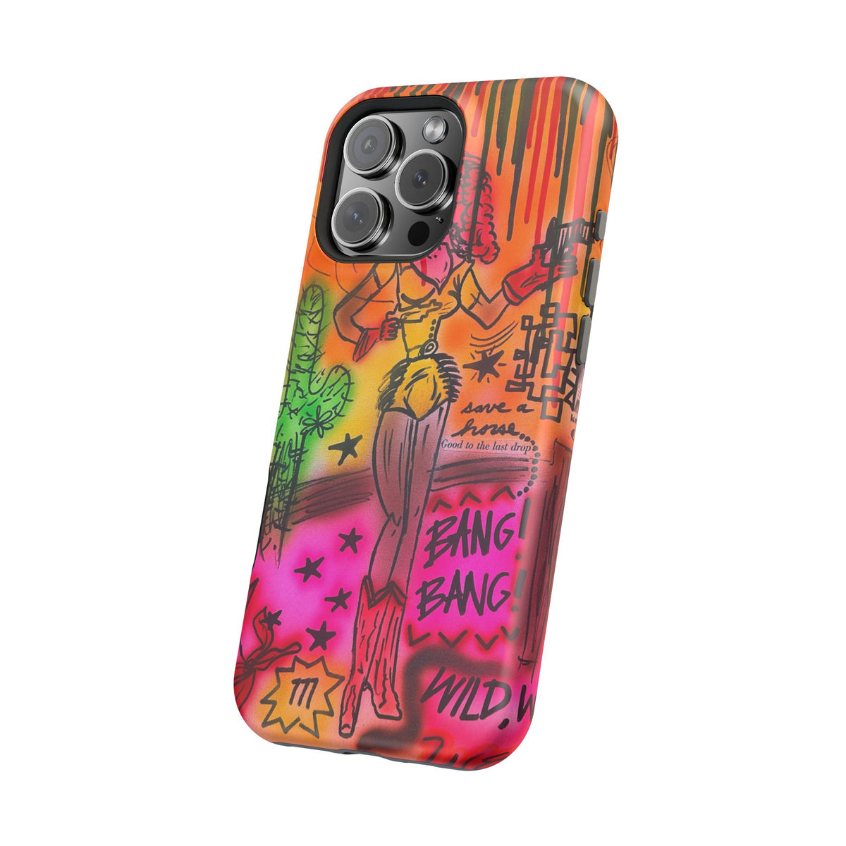 MagSafe "wild, wild west" airbrush iPhone case