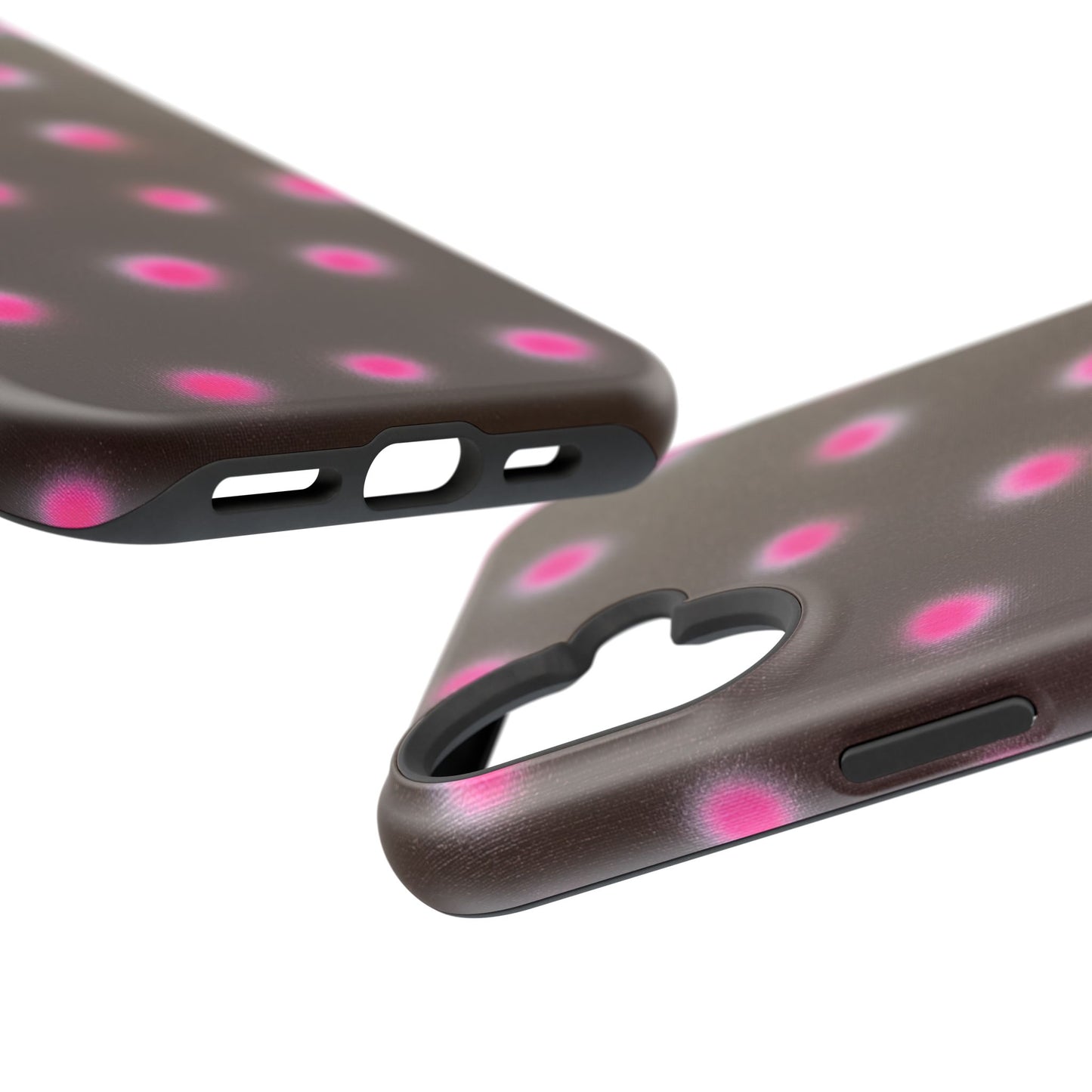 MagSafe "cherry mocha polka dot" airbrush iPhone case