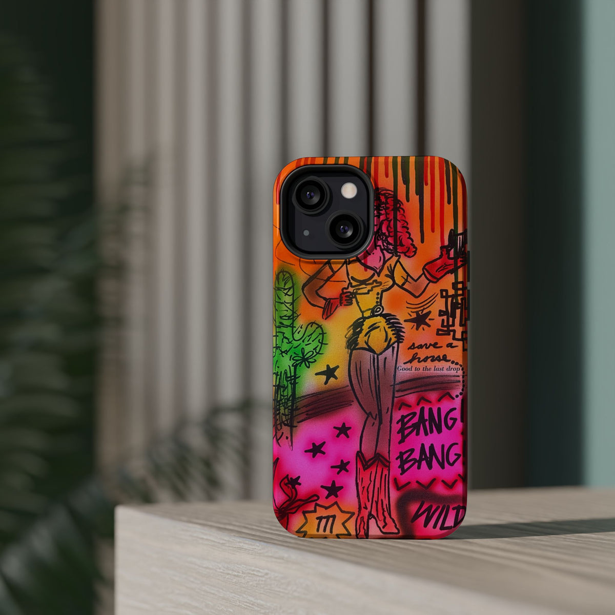 MagSafe "wild, wild west" airbrush iPhone case