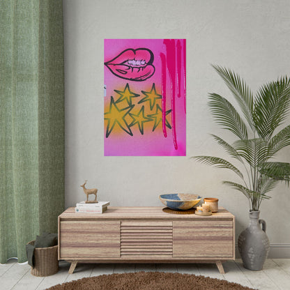 "star drip" airbrush rolled print