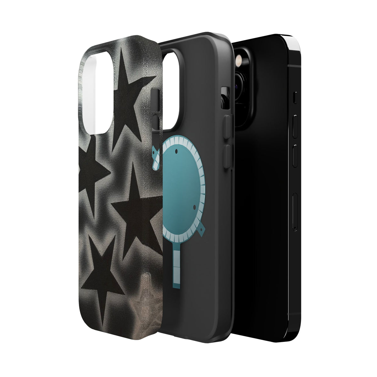 MagSafe "chrome stars" airbrush iPhone case