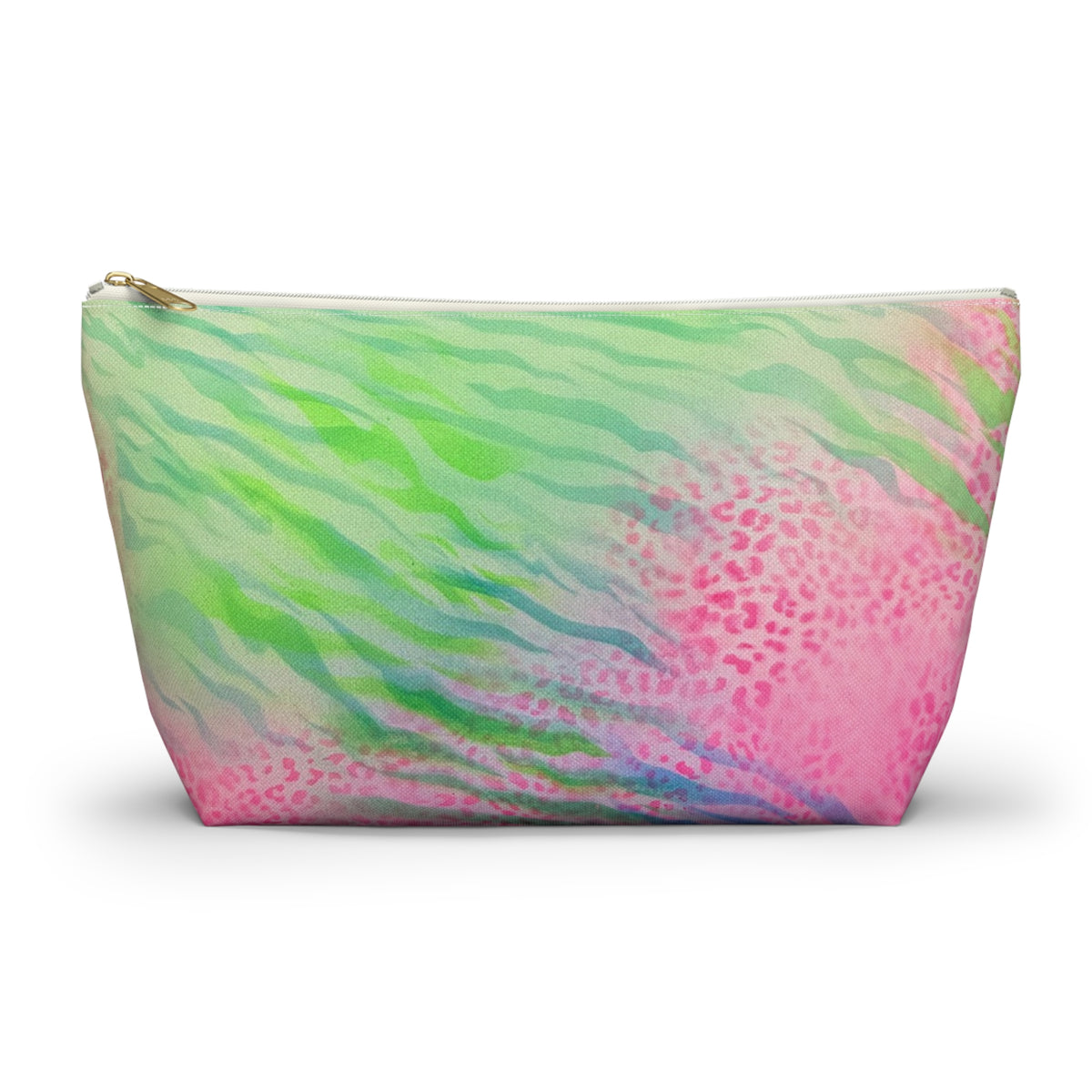 "teal cheetah" airbrush makeup pouch