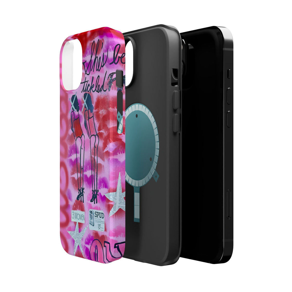 MagSafe "tickled pink" airbrush iPhone case