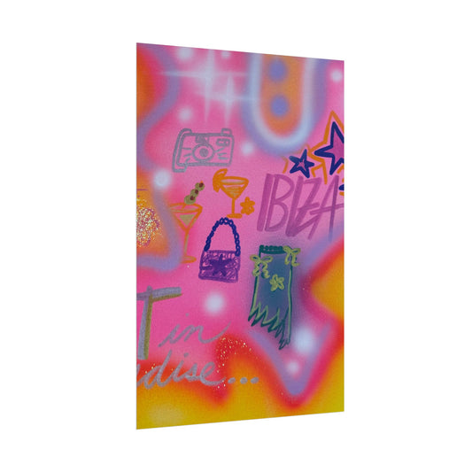 "ibiza" airbrush rolled print