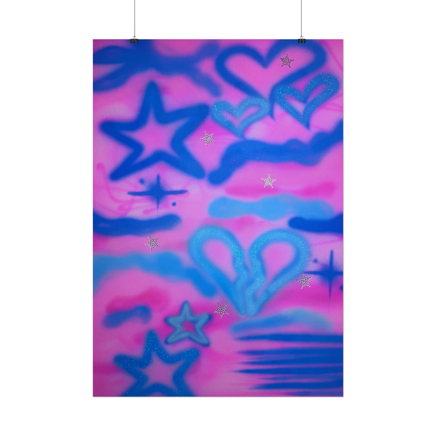"blue camo" airbrush rolled print