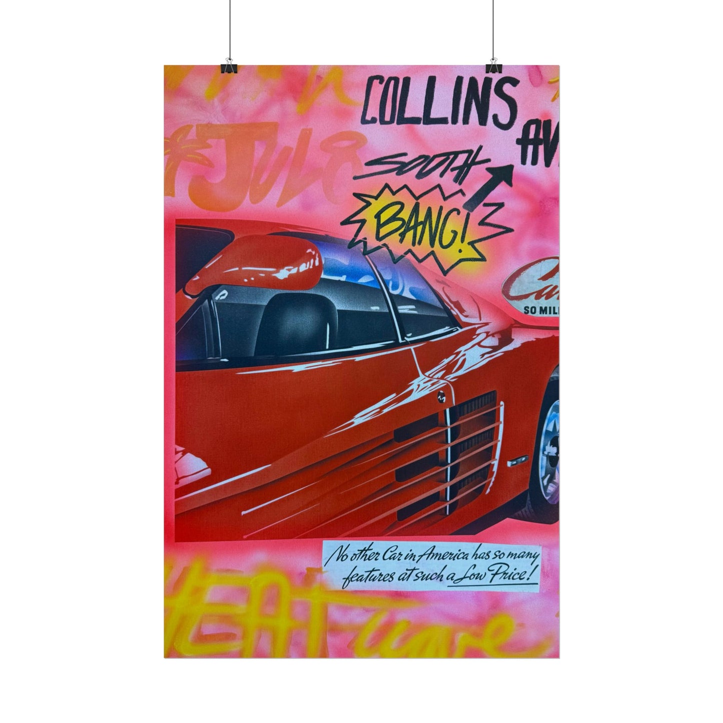"miami momentos" airbrush rolled print