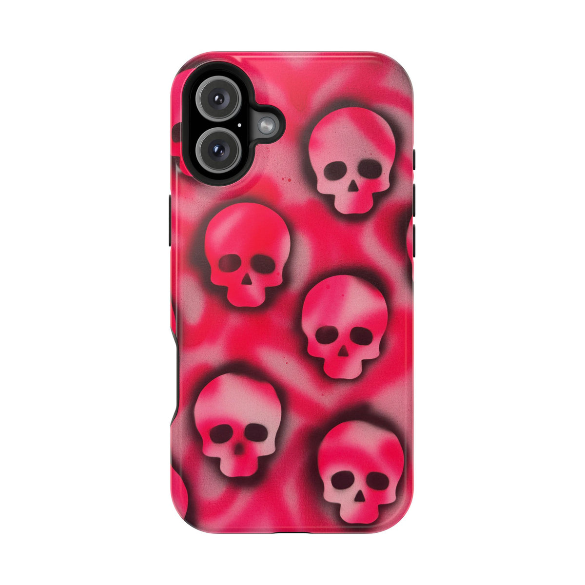 MagSafe "pink skully" airbrush iPhone case