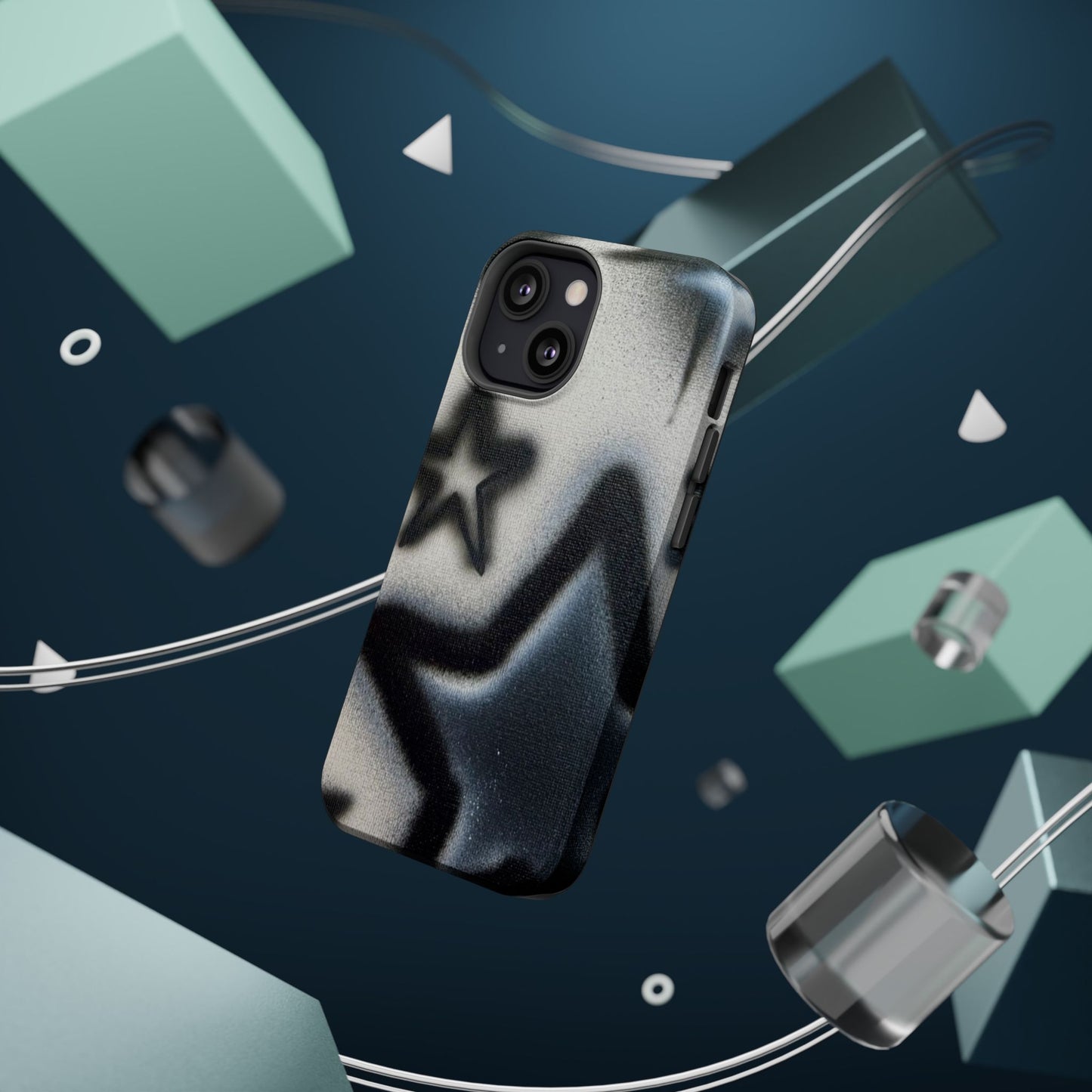 MagSafe "black & white stars" airbrush iPhone case
