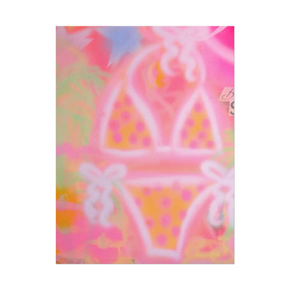 "yellow polka dot bikini" airbrush rolled print