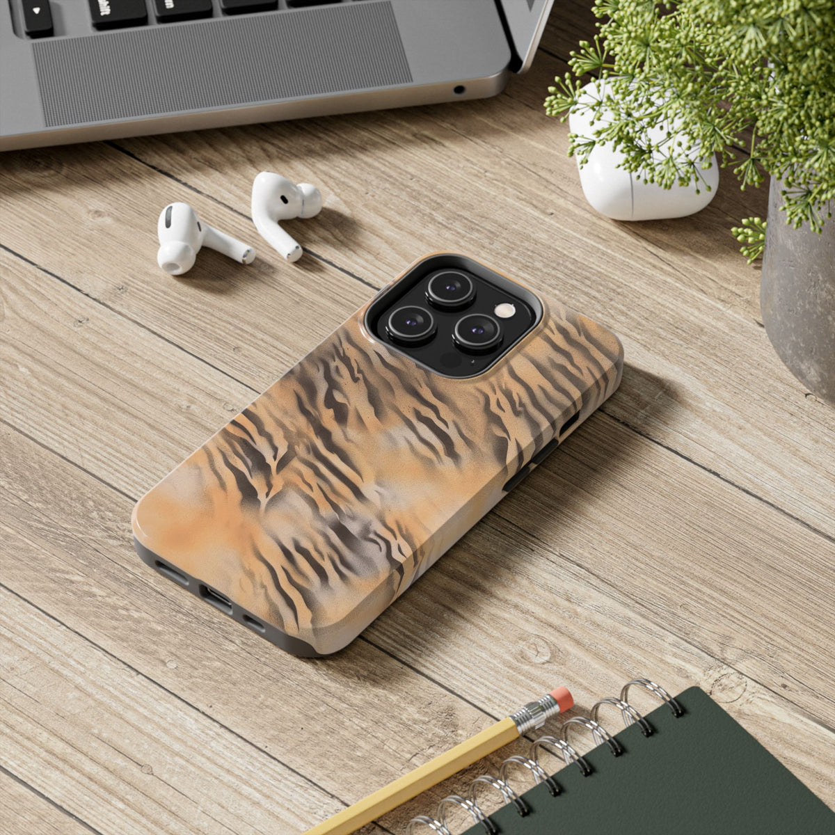 neutral tiger airbrush iPhone case