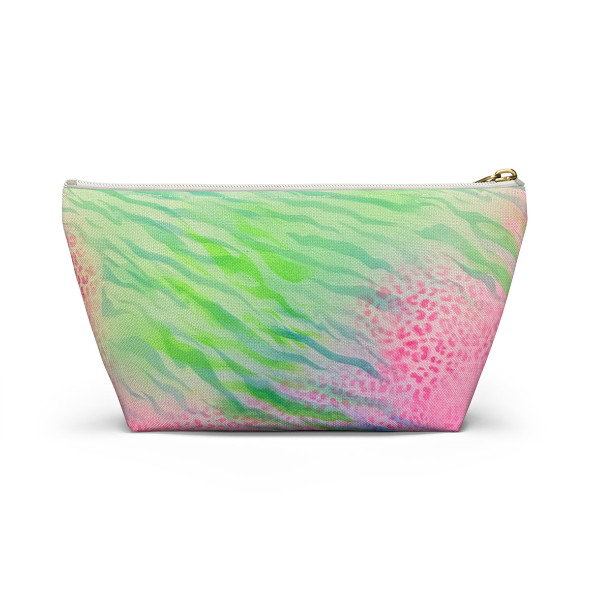 "teal cheetah" airbrush makeup pouch