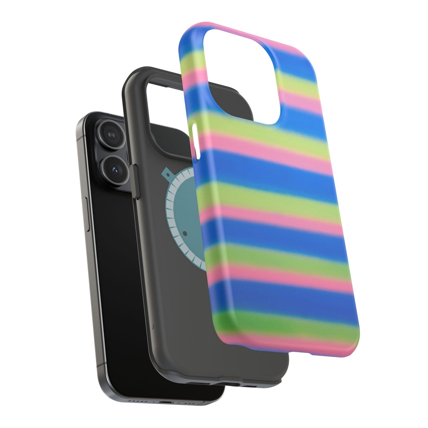 MagSafe "sherbet stripes" airbrush iPhone case