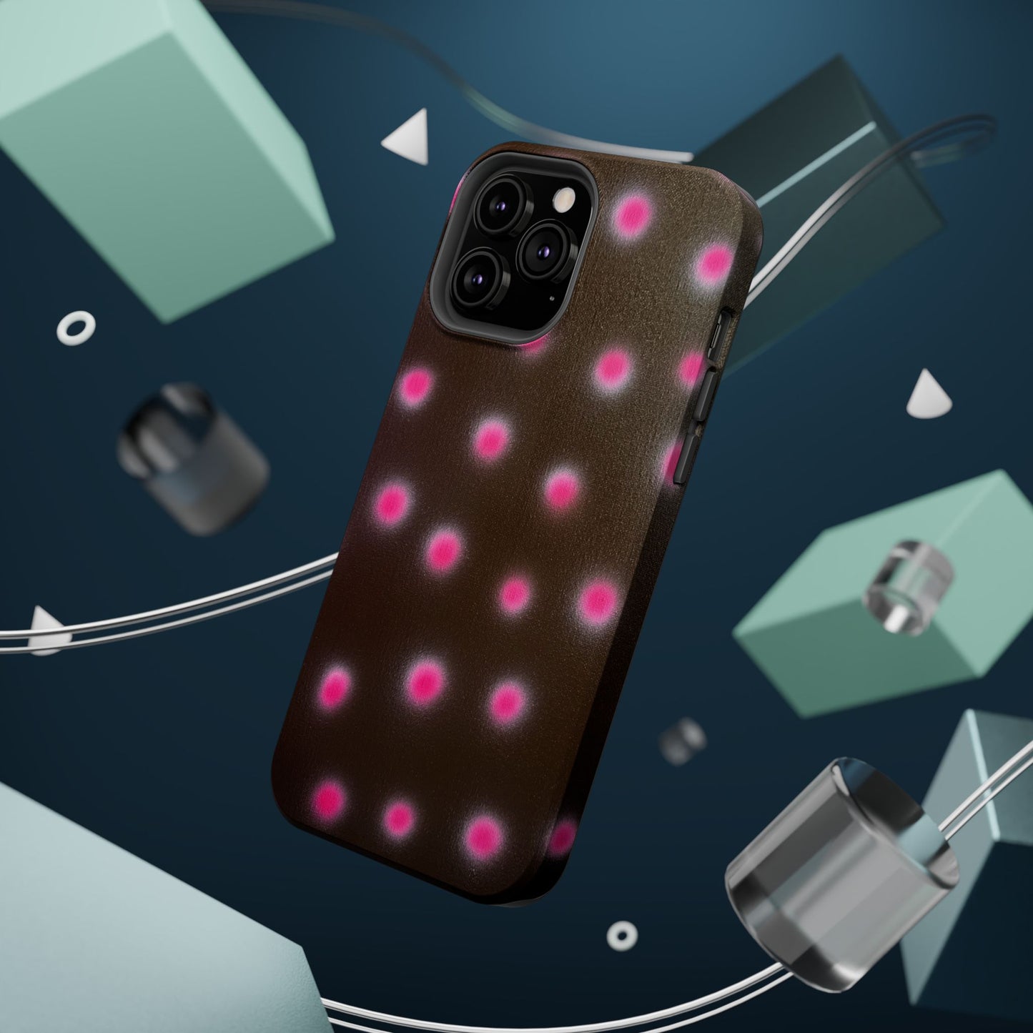 MagSafe "cherry mocha polka dot" airbrush iPhone case