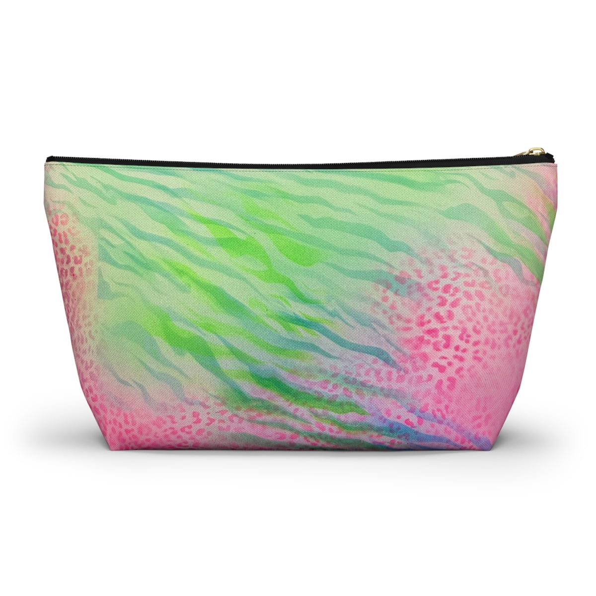 "teal cheetah" airbrush makeup pouch