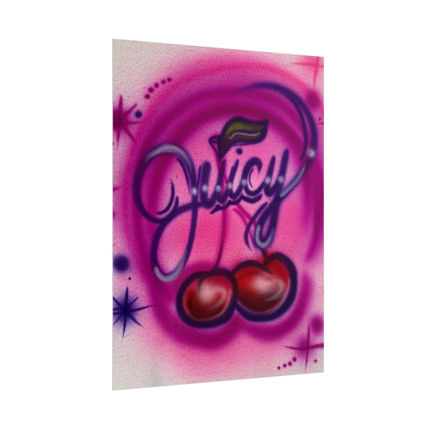 "juicy" airbrush rolled print