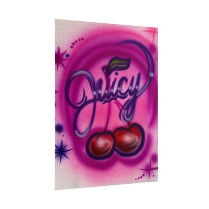 "juicy" airbrush rolled print