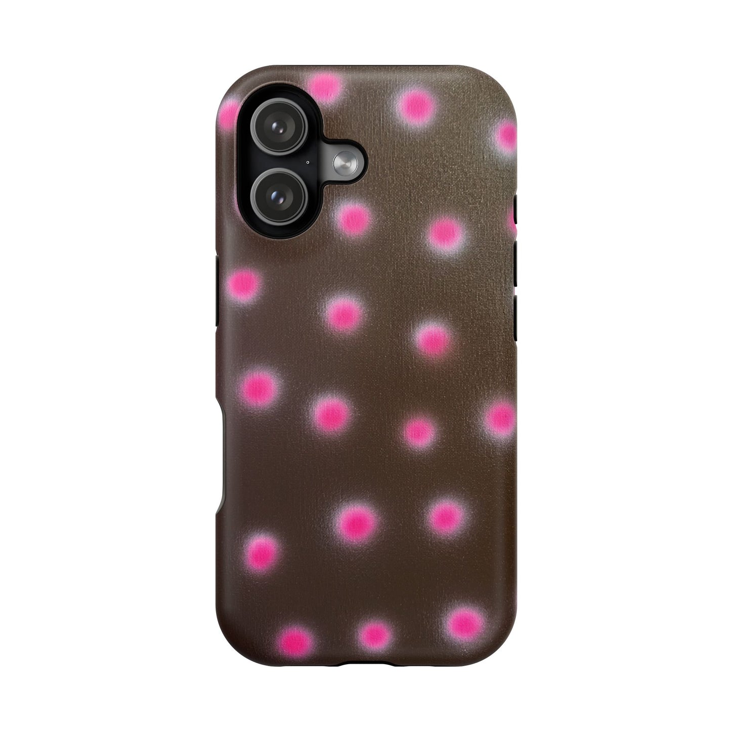 MagSafe "cherry mocha polka dot" airbrush iPhone case