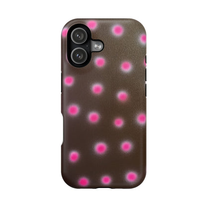 MagSafe "cherry mocha polka dot" airbrush iPhone case