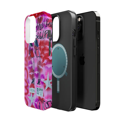 MagSafe "tickled pink" airbrush iPhone case
