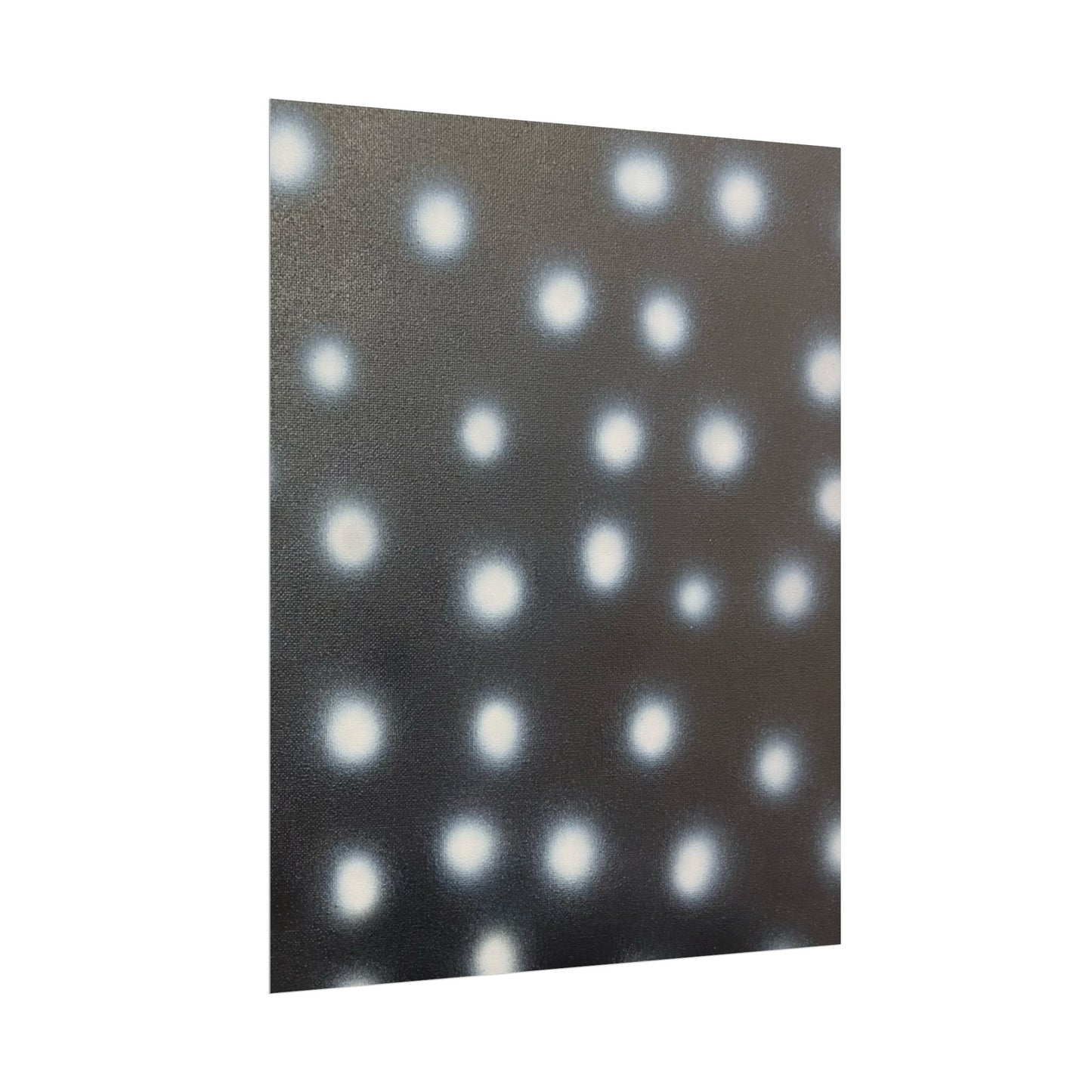 "coconut noir polka dots" airbrush rolled print