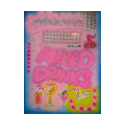 "mixed drinks" airbrush rolled print