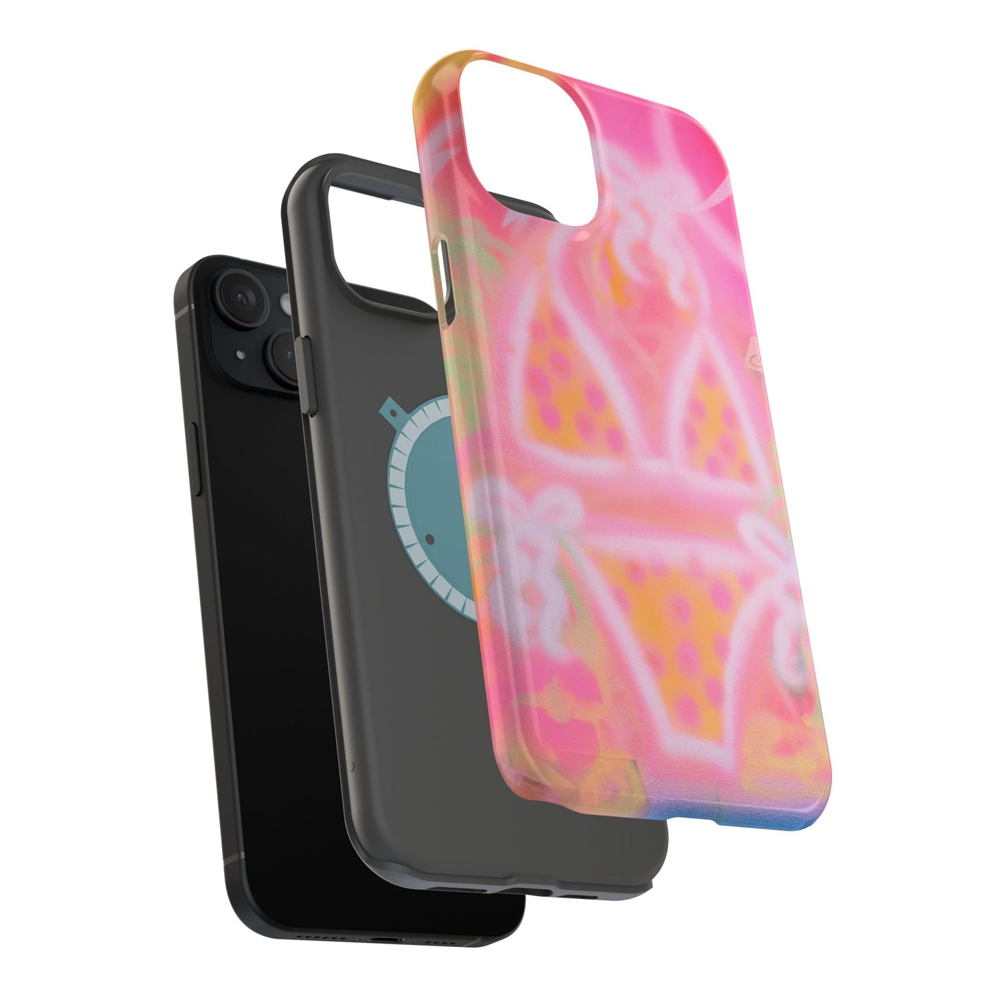 MagSafe "yellow polka dot bikini" airbrush iPhone case