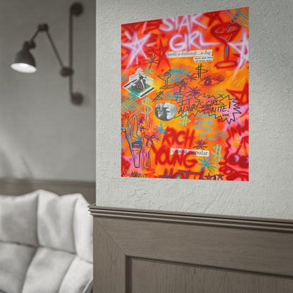 "young, rich, hot" airbrush rolled print