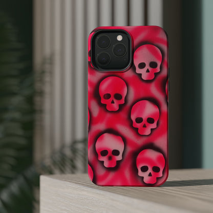 MagSafe "pink skully" airbrush iPhone case