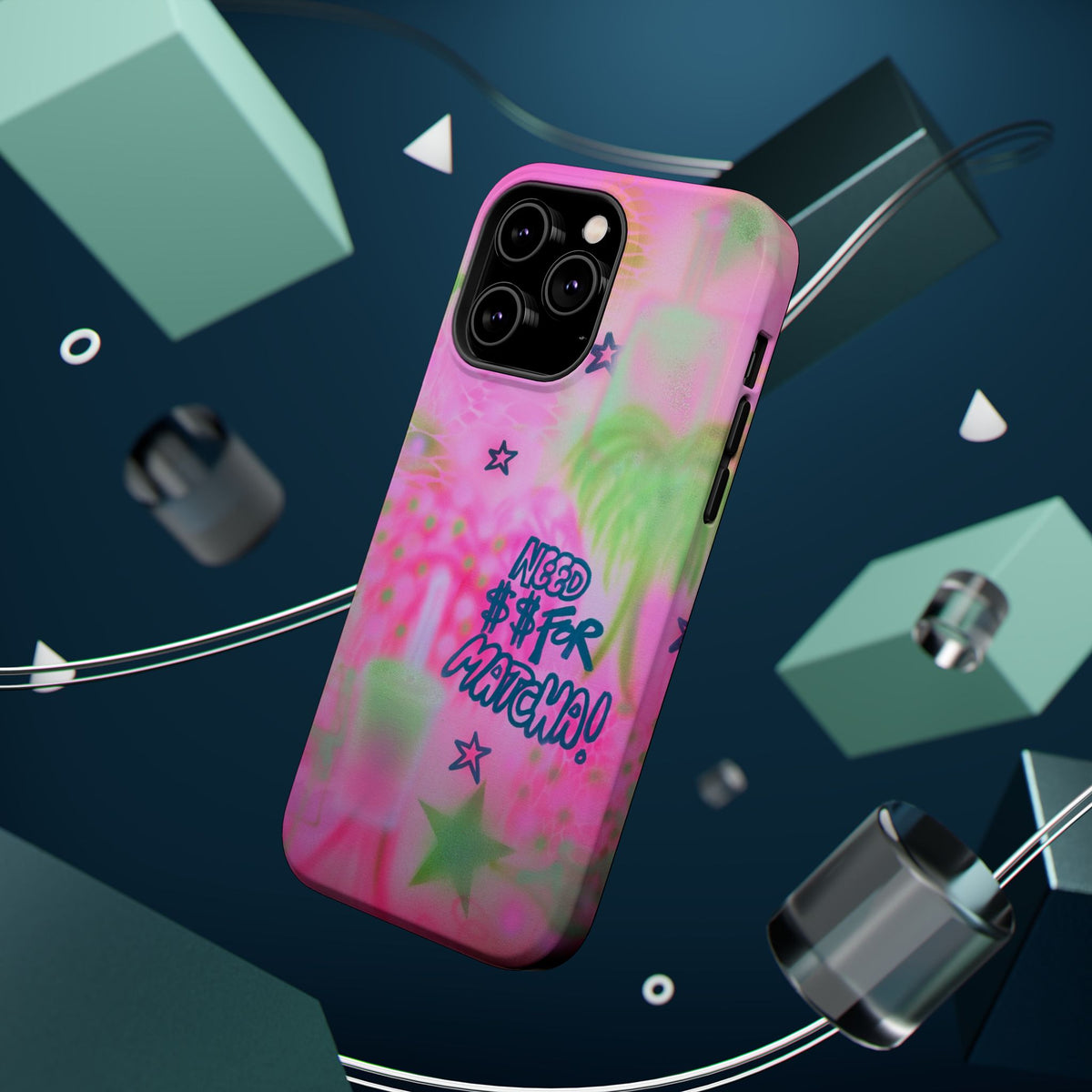 MagSafe "need $$ for matcha" airbrush iPhone case