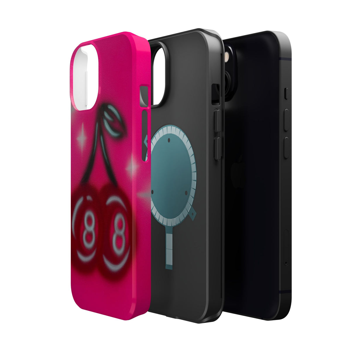 MagSafe "cherry 8ball" airbrush iPhone case