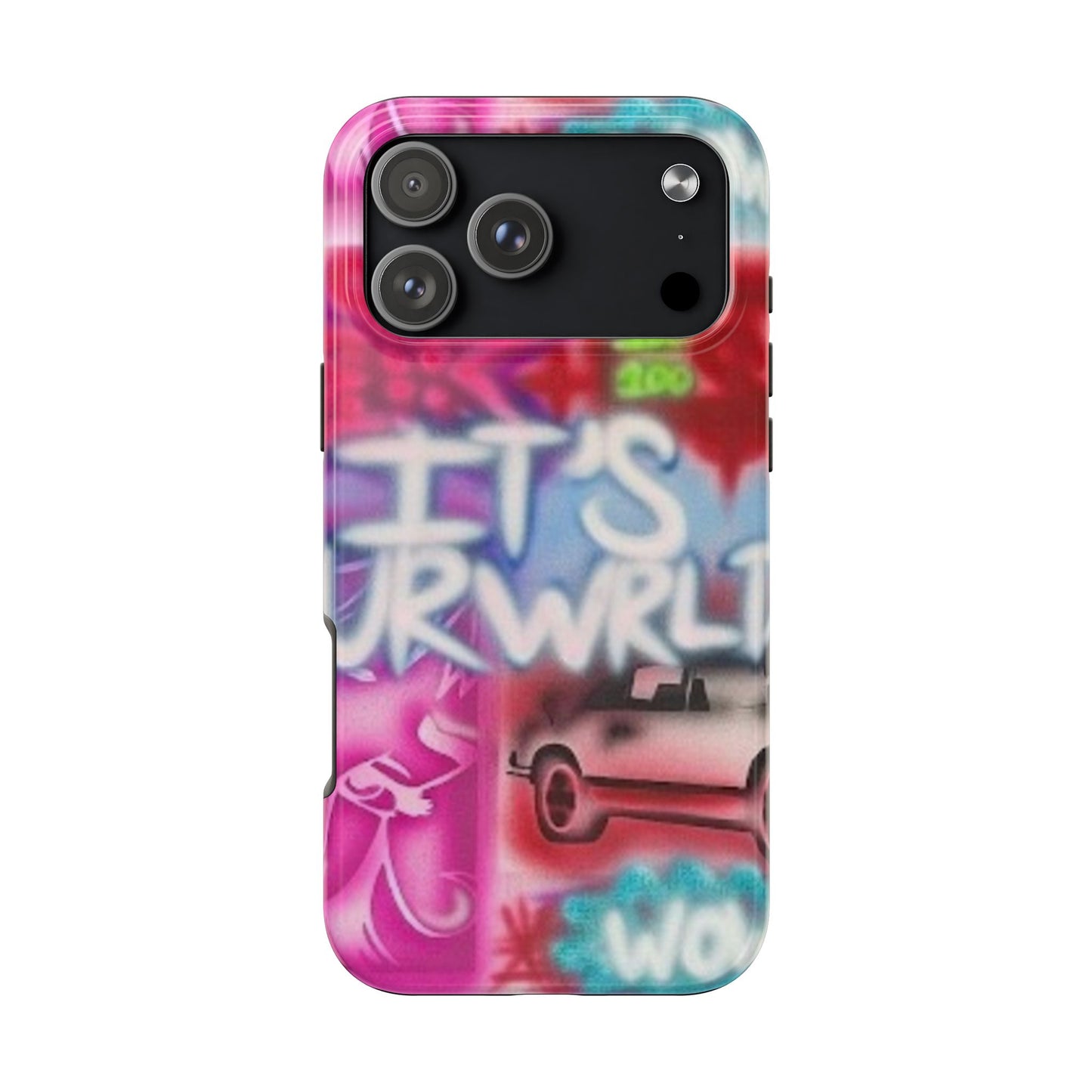 "it's ur WRLD" airbrush iPhone case