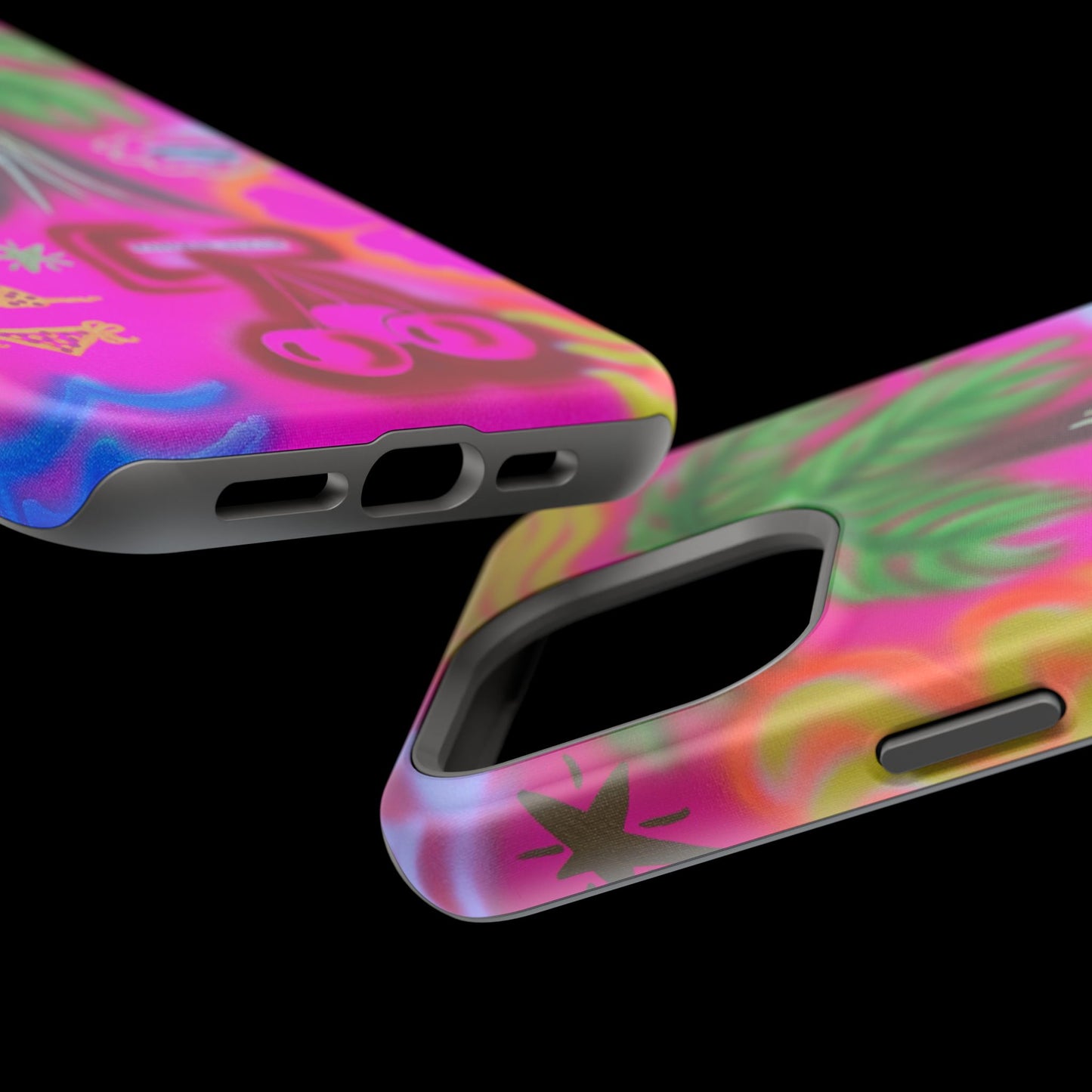 MagSafe "neon pink palms" Airbrush iPhone-Hülle