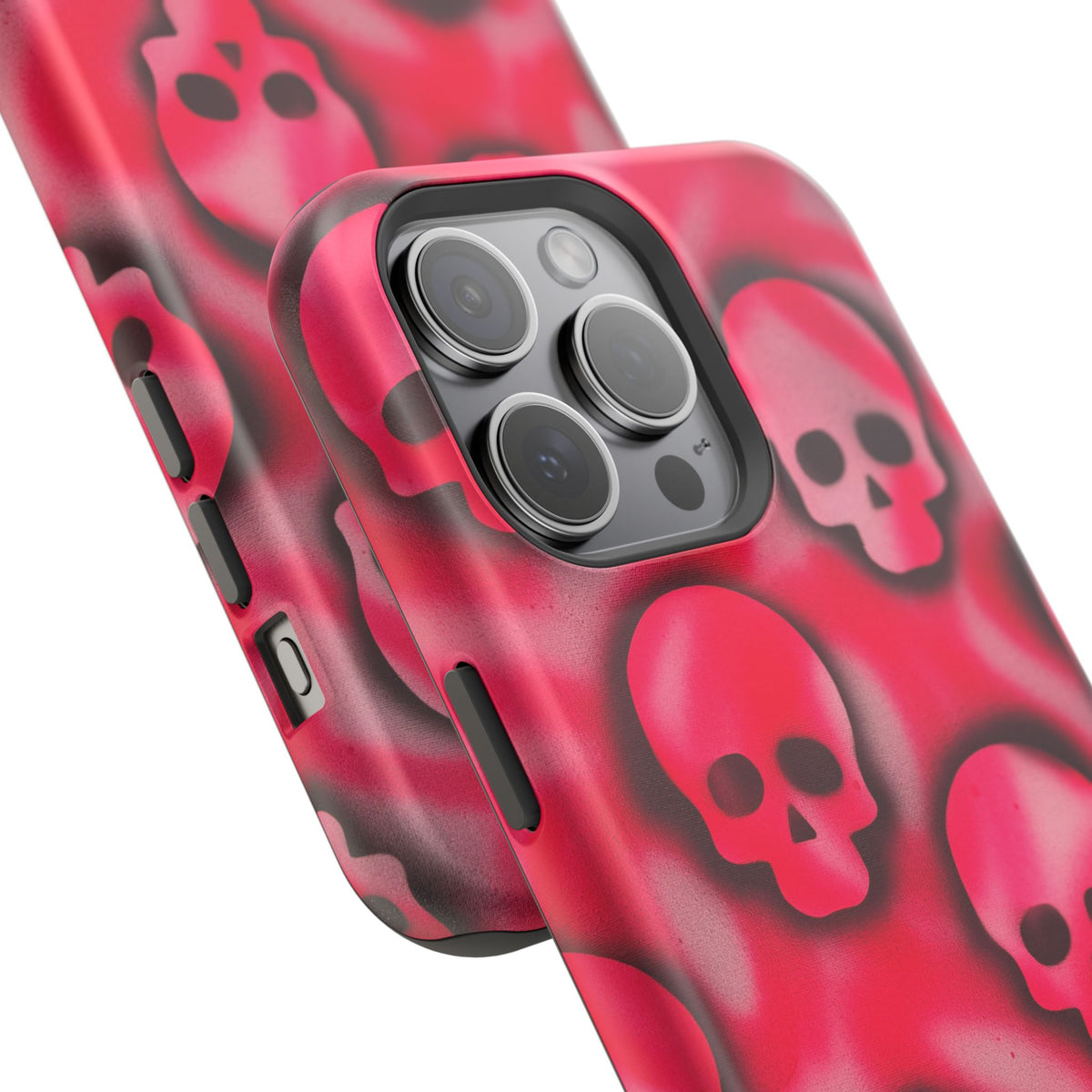 MagSafe "pink skully" airbrush iPhone case