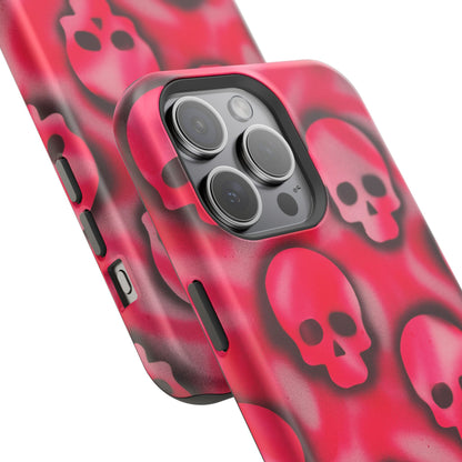 MagSafe "pink skully" airbrush iPhone case