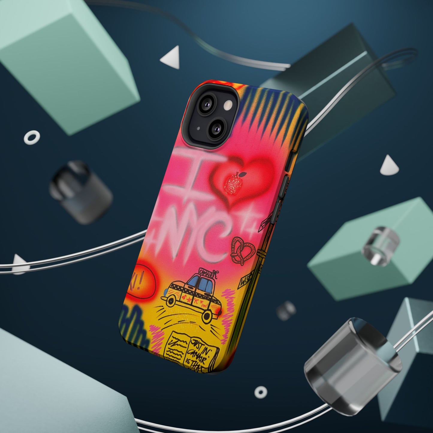 MagSafe „In der Stadt“ Airbrush iPhone-Hülle